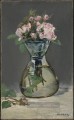 Moss Rosen in einer Vase Blume Impressionismus Edouard Manet